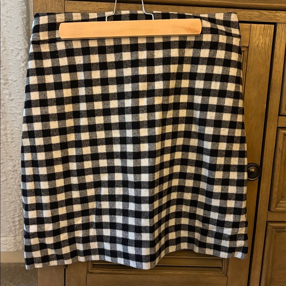 J. Crew Factory Black and White Checkered Skirt